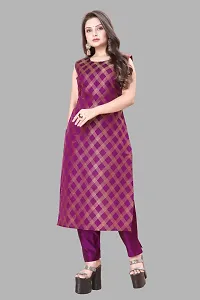 Stylish Jacquard Kurta And Pant With Dupatta Set For Women-thumb1