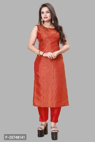 Stylish Jacquard Kurta And Pant With Dupatta Set For Women-thumb2