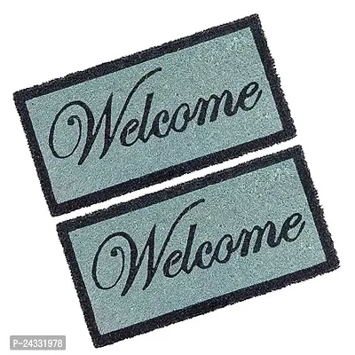 Mats Avenue Coir Door Mat 30X60 Cm Hand Printed Welcome Pattern For All Floor And Entrance Set Of 2