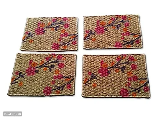 Mats Avenue Multi Purpose Coir Door Mat With Natural Rubber Backing Flower And Leaf Print With Wool Yarn End Finishing 14X20 Inches (4)