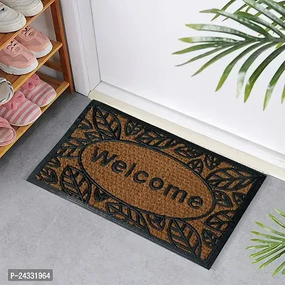 Mats Avenue Rubber Coir Door Mat 40 X 60 Cm Beige And Black Pack Of 1-thumb0