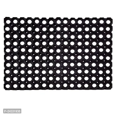 Mats Avenue Door Mats At Your Door Step 22 Mm Thick Rubber Door Mat Molded Pattern Black Color With Holes 40X60 Cm-thumb0