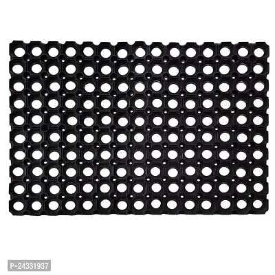 Mats Avenue Rubber Outdoor Door Mat For Home/Bathroom/Bedroom/Office/Main Door/Rainy Season (40X60 Cm,Black With Holes) Set Of 1-thumb0