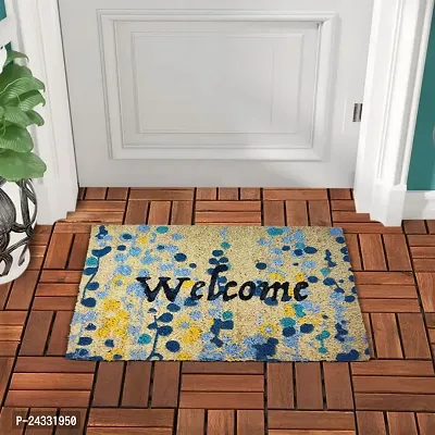 Mats Avenue Rubber Backed Coir Printed Door Mat 31X46 Cm (Dotted Welcome)