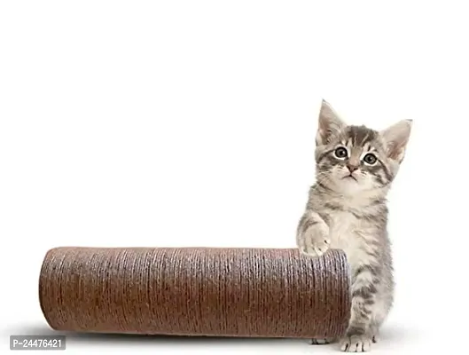 Mats Avenue Cat Scratch , Claw Training and Playing Toy Made of Soft Jute Yarn Hard Paper and Natural Gum Specially for Kittens and Persian Cats Brown Color 26 x 9 CM Natural .