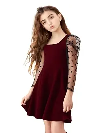 RJ-Flawsome Stylish Girls Frocks & Dresses (15-16 Years, Rosewood Maroon)-thumb3