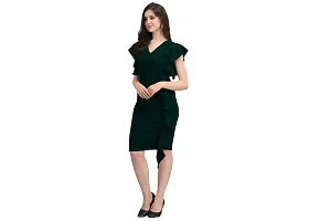 Dresses for Women V-Neck Short Sleeve Lycar Dress-thumb1