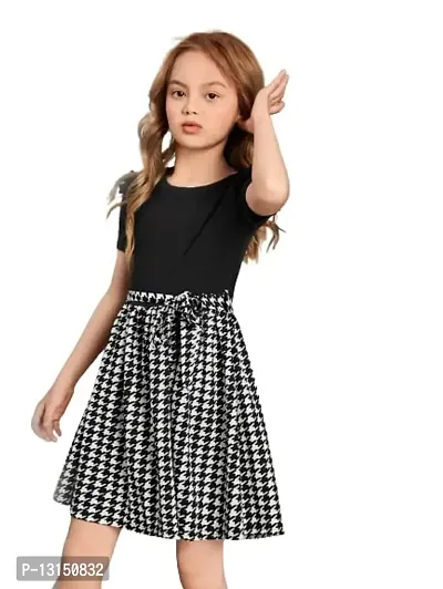 NVMDMD-Girls Above Knee Party Dress (Black, Short Sleeve) (9-10 Years, Black)-thumb3