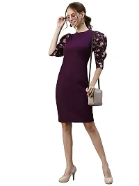 New-Look-Women's Knitted & Dyed Lycra Dress (L, Wine)-thumb2