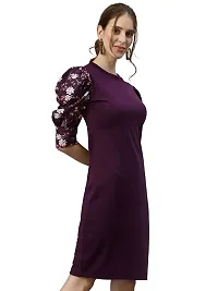 New-Look-Women's Knitted & Dyed Lycra Dress (L, Wine)-thumb3