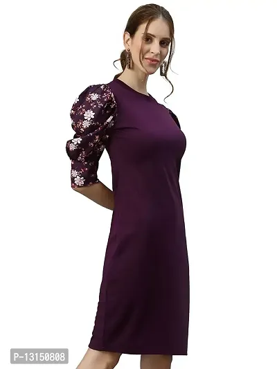 New-Look-Women's Knitted & Dyed Lycra Dress (L, Wine)-thumb4