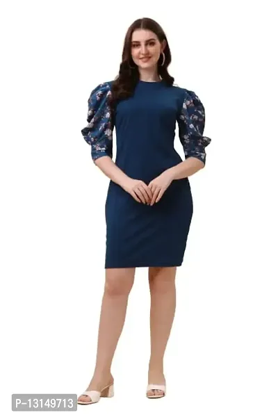 styalish and Fancy Dresse for Women (XL, Peacock Blue)