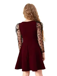 RJ-Flawsome Stylish Girls Frocks & Dresses (15-16 Years, Rosewood Maroon)-thumb1