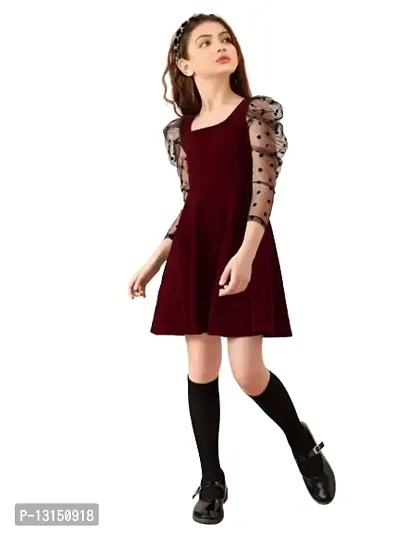 RJ-Flawsome Stylish Girls Frocks & Dresses (15-16 Years, Rosewood Maroon)-thumb5