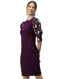 New-Look-Women's Knitted & Dyed Lycra Dress (L, Wine)-thumb4