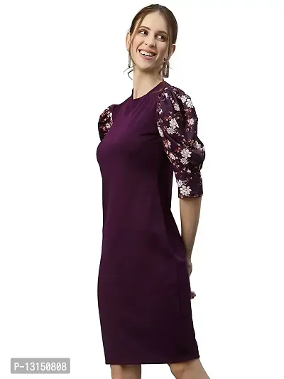 New-Look-Women's Knitted & Dyed Lycra Dress (L, Wine)-thumb5