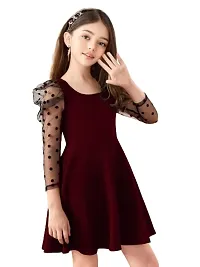 RJ-Flawsome Stylish Girls Frocks & Dresses (15-16 Years, Rosewood Maroon)-thumb2