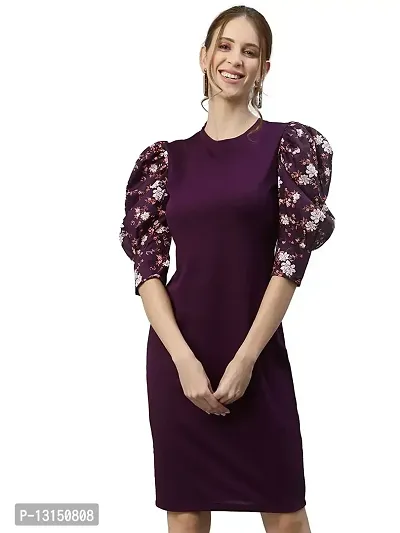 New-Look-Women's Knitted & Dyed Lycra Dress (L, Wine)
