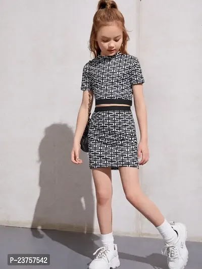 Girls Mini/Short Casual Dress  (Black, Short Sleeve)