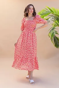 Classic Crepe Printed Dress for Women-thumb1