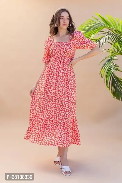 Classic Crepe Printed Dress for Women-thumb2