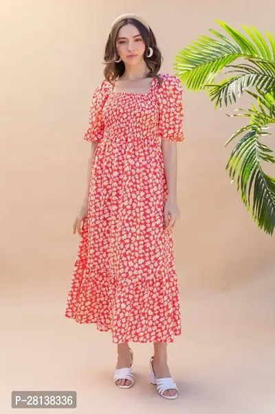 Classic Crepe Printed Dress for Women-thumb3