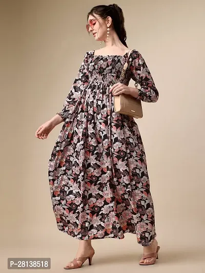 Stylish Crepe Printed Dress For Women-thumb3