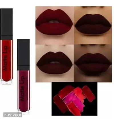 Combo Of Matte Me Long Lasting  Waterproof  Liquid Matte Lip Color Upto 12 Hours Stay Maroon Colour Lipstick Red Colour Lipstick Pack Of2