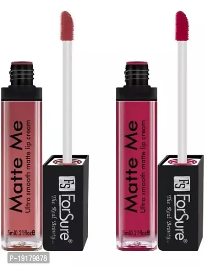 Combo Of Matte Me Long Lasting  Waterproof  Liquid Matte Lip Color Upto 12 Hours Stay At Lowest Price Nude Colour Pink Colour Pack Of 2