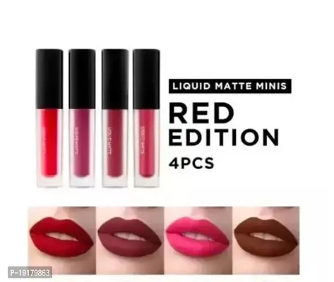 Red Edition Liquid Lipstick Set Of 4 Different Colours-thumb0