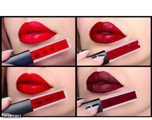 Red Edition Waterproof Longlasting Liquid Lipstick Set Of 4 Different Shades