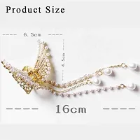 Kiddie Women's Hair Clip, Girls' Stone Accessory - Wedding Claw, Butterfly Hair Clip, Hair Clutcher Metal Pearl Clip-thumb2