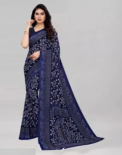 Dailywear Georgette Printed Sarees with Blouse piece