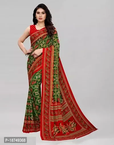 Stylish Georgette Multicoloured Printed Saree With Blouse Piece For Women