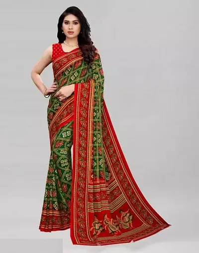 Stylish Georgette Saree With Blouse Piece For Women