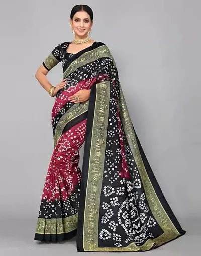 Stylish Art Silk Saree With Blouse Piece For Women