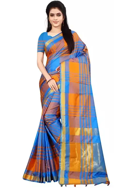 Attractive Art Silk Saree with Blouse piece 