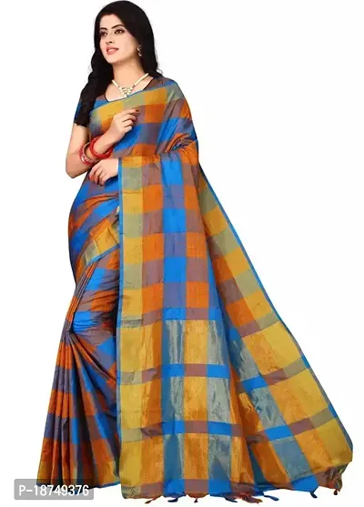 Stylish Art Silk Blue Woven Design Saree With Blouse Piece For Women