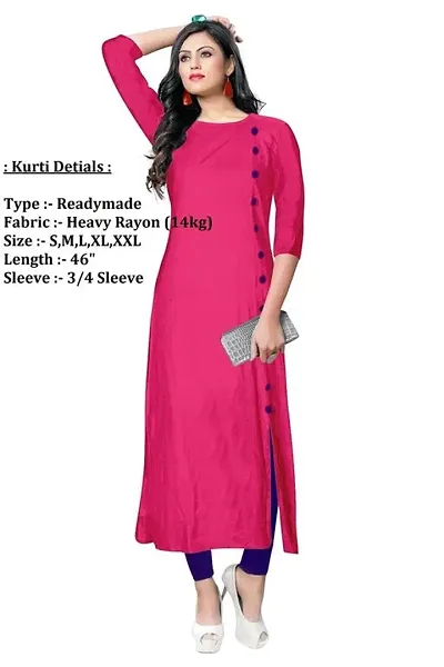 Stylish Rayon Solid Straight Kurti