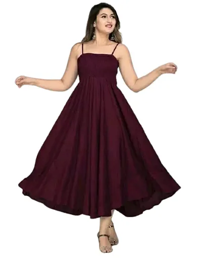 Make My Cloth Women's Maxi Gown (Maroon,XL)