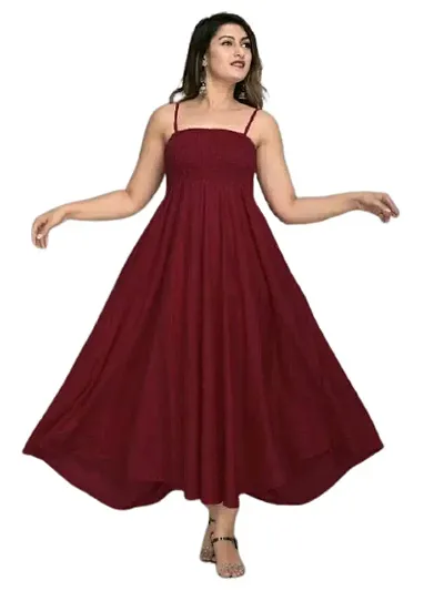 Make My Cloth Women's Maxi Gown (Maroon,XL)