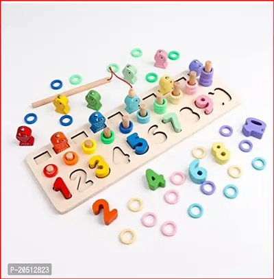Baybee Wooden Numbers Fish Catching Magnetic Board Puzzle Kids Toys-thumb0