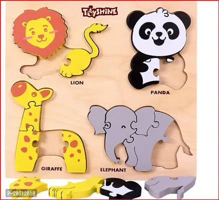 Toyshine 4 in 1 Wooden Pick and Fix Wild Animals Puzzle Toy-thumb0