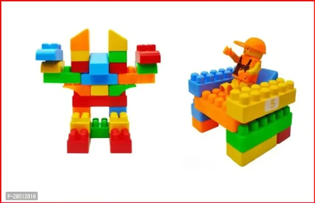 58Pcs Colorful Interlocking Educational Learning Block Set Toy for Kids-thumb0