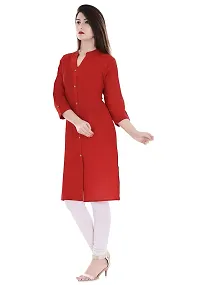 FAB X Pure Cotton Plan Kurti with Wooden Buttion-thumb4