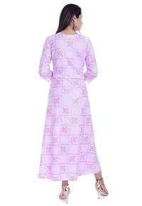 FAB X Rayon Bandhej Print Long Pink Kurti-thumb1