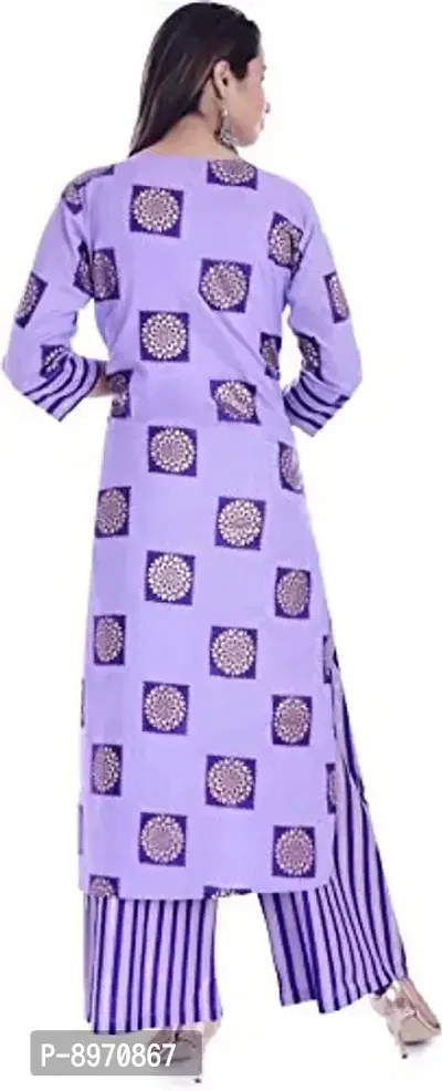 FAB X Cotton Kurta with Palazzo Woman and Girls Purple-thumb3