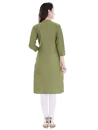 FAB X Pure Cotton Plan Kurti with Wooden Buttion-thumb1