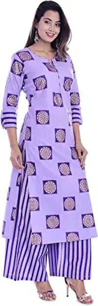 FAB X Cotton Kurta with Palazzo Woman and Girls Purple-thumb1