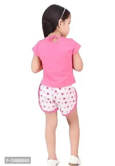 Fabulous Pink Cotton Blend Printed Top With Bottom For Girls-thumb2